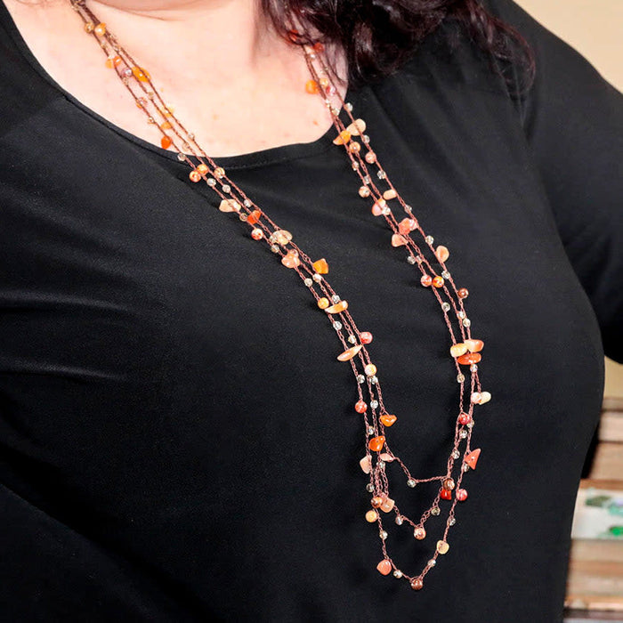 The Elements Collection Multi Strand Necklace and Bracelet Set Kit - Fire - Limited Edition