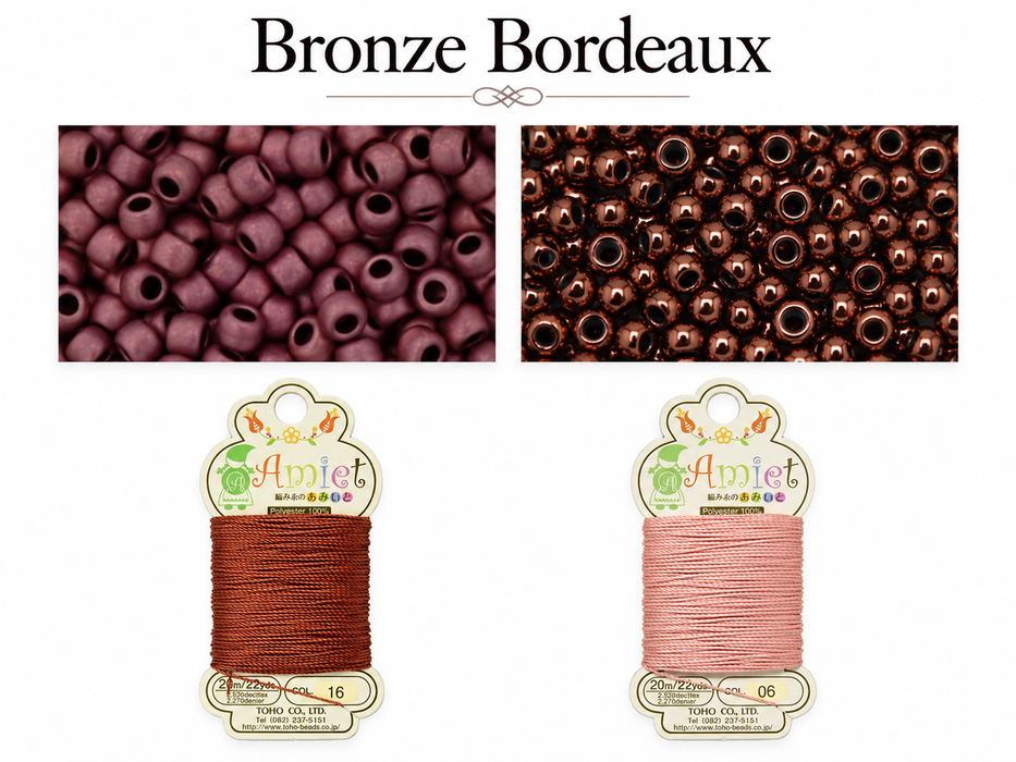 Kumihimo Bracelet Kit #3 - Bronze Bordeaux