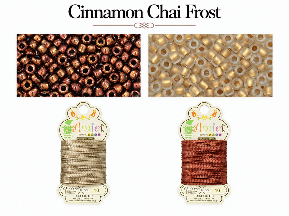 Kumihimo Bracelet Kit #6 - Cinnamon Chai Frost