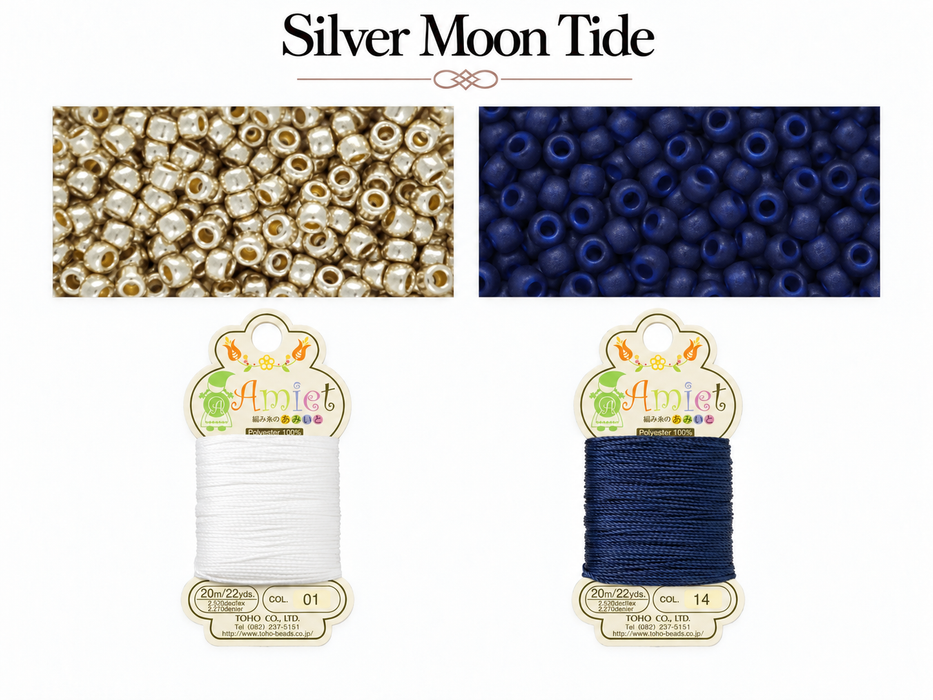 Kumihimo Bracelet Kit #8 - Silver Moon Tide