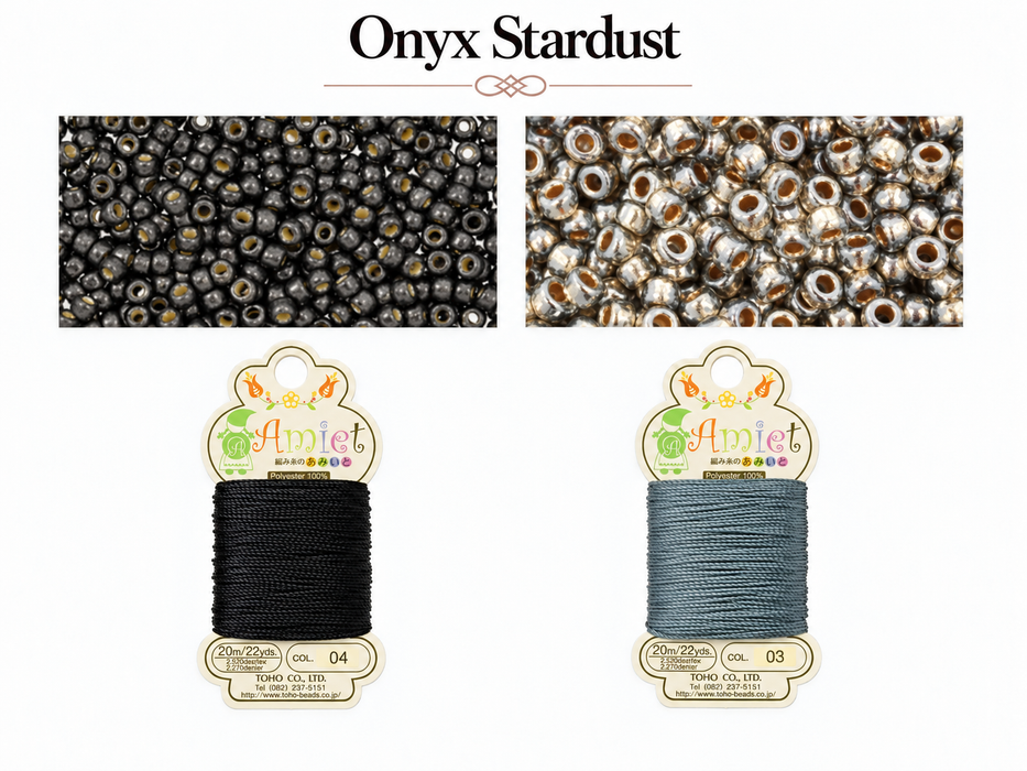 Kumihimo Bracelet Kit #9 - Onyx Stardust