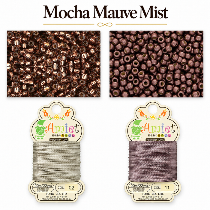 Kumihimo Bracelet Kit #18 - Mocha Mauve Mist
