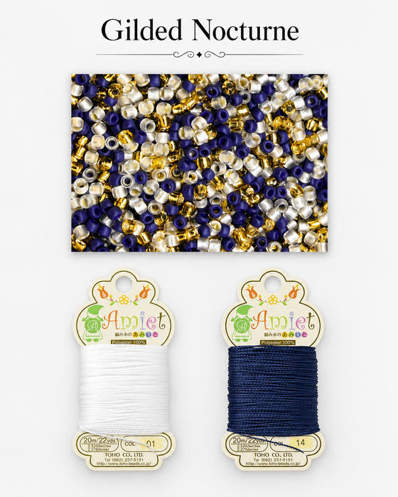 Kumihimo Bracelet Kit #27 - Gilded Nocturne