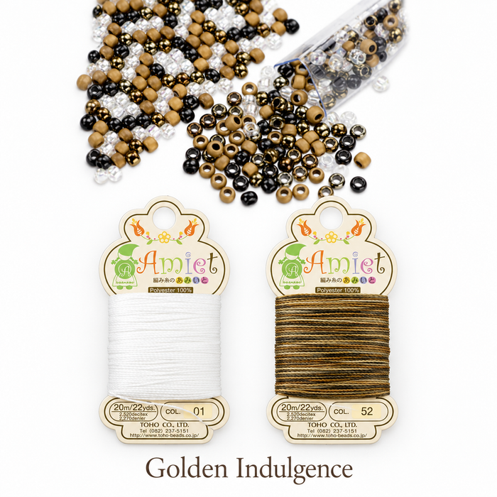 Kumihimo Bracelet Kit #28 - Golden Indulgence