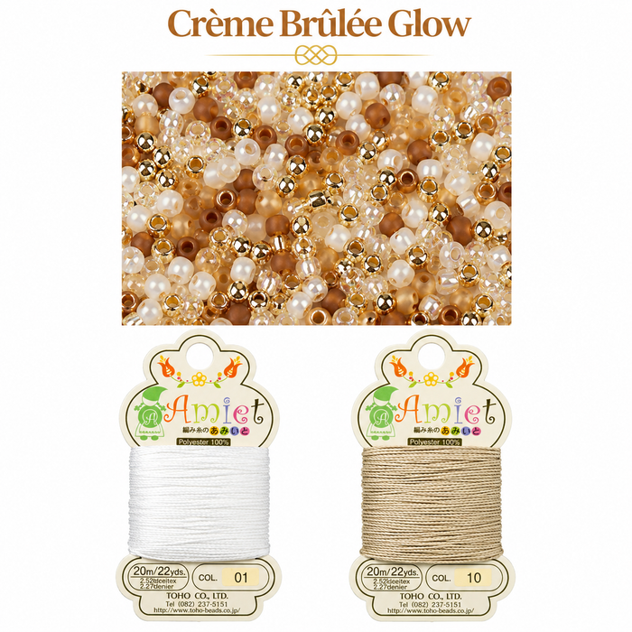 Kumihimo Bracelet Kit #30 - Crème Brûlée Glow