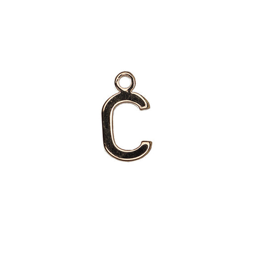 Alphabet Pendant, Letter "C" 8.5mm, Gold Plated (1 Piece)