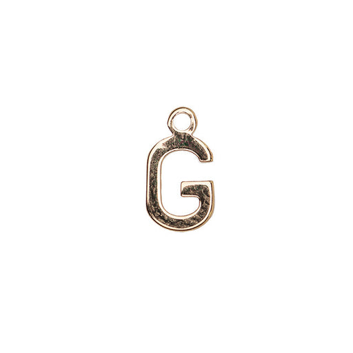 Alphabet Pendant, Letter "G" 8.5mm, Gold Plated (1 Piece)