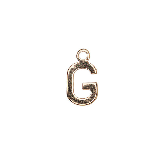 Alphabet Pendant, Letter "G" 8.5mm, Gold Plated (1 Piece)