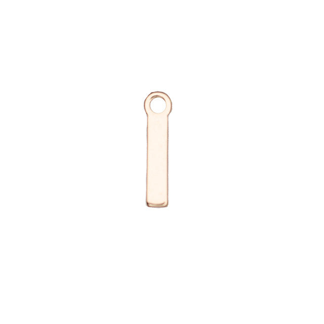 Alphabet Pendant, Letter "I" 8.5mm, Gold Plated (1 Piece)