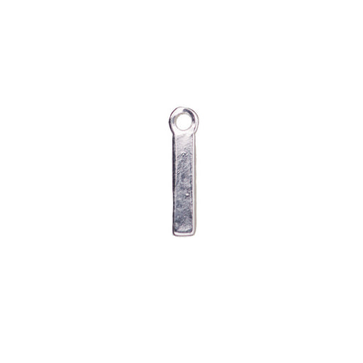 Alphabet Pendant, Letter "I" 8.5mm, Silver Plated (1 Piece)