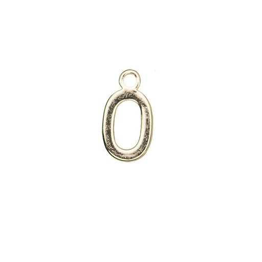 Alphabet Pendant, Letter "O" 8.5mm, Gold Plated (1 Piece)