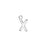 Alphabet Pendant, Letter "X" 8.5mm, Silver Plated (1 Piece)