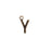 Alphabet Pendant, Letter "Y" 8.5mm, Gold Plated (1 Piece)