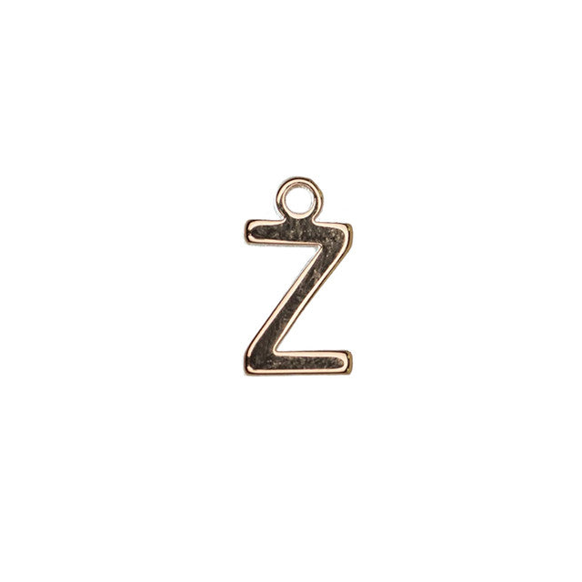 Alphabet Pendant, Letter "Z" 8.5mm, Gold Plated (1 Piece)