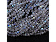 Natural Labradorite 6mm Smooth Round Bead Strand - AAA Grade