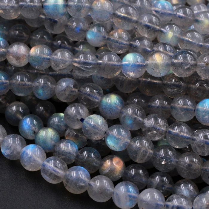 Natural Labradorite 3mm Smooth Round Bead Strand - AAA Grade