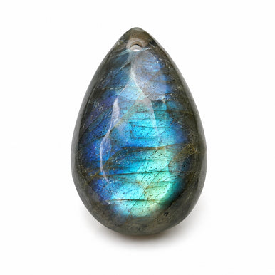 Natural Labradorite 10x14mm Smooth Teardrop Briolette Bead