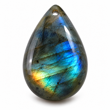 Natural Labradorite 10x14mm Smooth Teardrop Briolette Bead