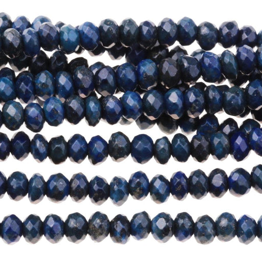 Lapis 4mm Faceted Rondelle 8-Inch