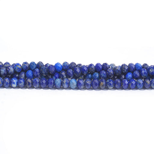 Dakota Stones Gemstone Beads, Lapis Lazuli Grade AA, Microfaceted Rondelle 4mm (16 Inch Strand)