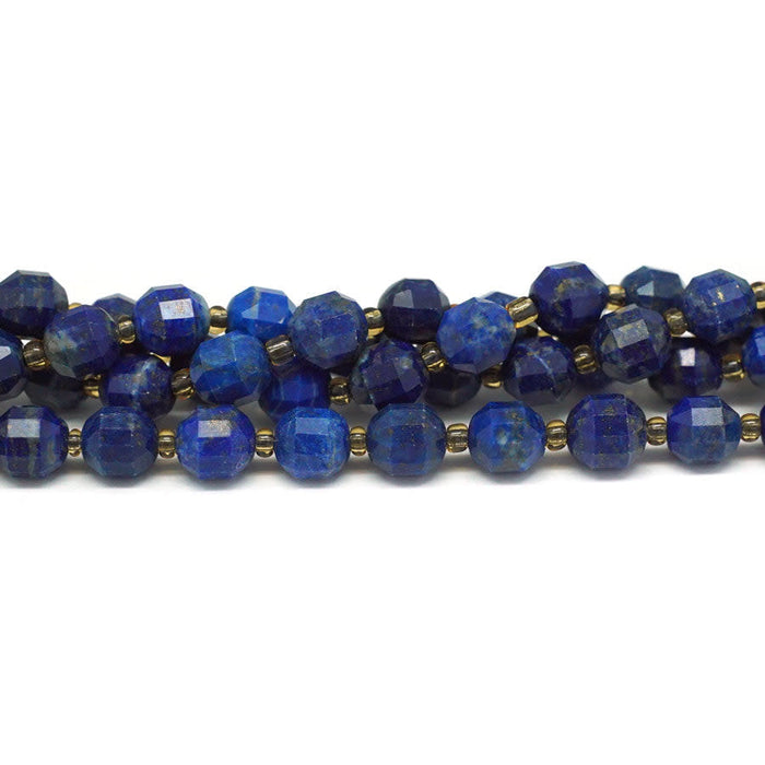 Lapis 8mm Natural Energy Prism Faceted - 15-16 Inch