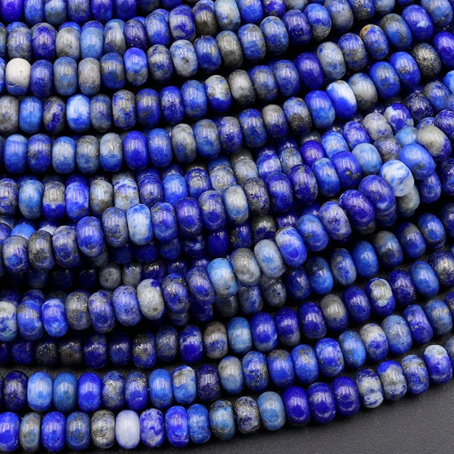 Natural Lapis 4mm Rondelle Bead Strand