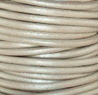 Leather Cord USA Metallic Pearl Round Leather Cord, 1.5mm (Yard)