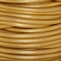 Leather Cord USA Metallic Gold Round Leather Cord, 1.5mm (Yard)