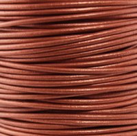 Leather Cord USA Metallic Copper Round Leather Cord, 1.5mm (Yard)
