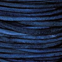 Leather Cord USA Natural Blue Round Leather Cord, 1.5mm (Yard)