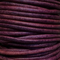 Leather Cord USA Natural Violet Round Leather Cord, 1.5mm (Yard)
