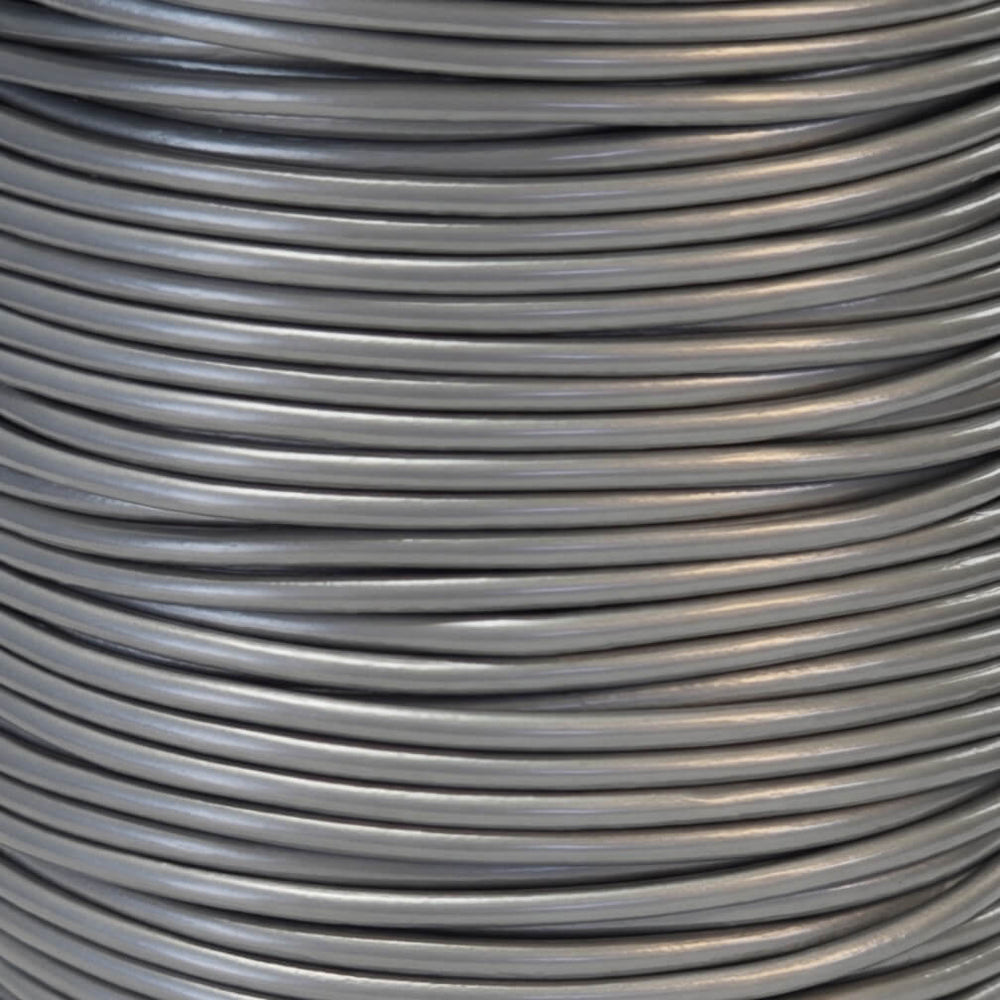 Leather Cord USA Metallic Grey Round Leather Cord, 2mm (Yard)