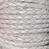 Leather Cord USA Metallic Pearl Braided Bolo Leather Cord, 3mm (Yard)