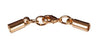 Leather Cord USA Glu-N-Go Gold-Plated Stainless Steel End Cap, 3mm