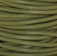 Leather Cord USA Natural Absinth Round Leather Cord, 0.5mm (Yard)