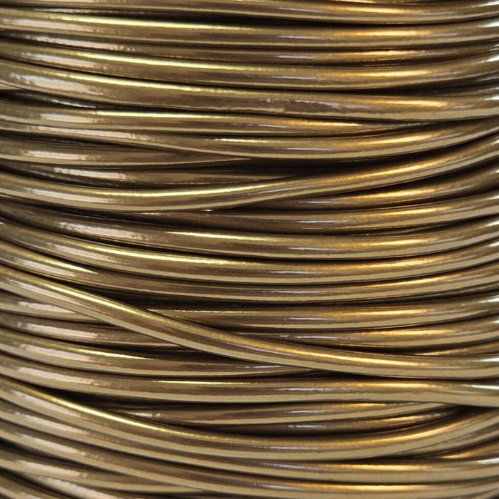 Leather Cord USA Metallic Gauriya Round Leather Cord, 1mm (Yard)