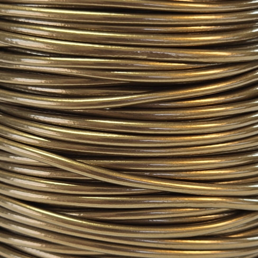 Leather Cord USA Metallic Gauriya Round Leather Cord, 1mm (Yard)