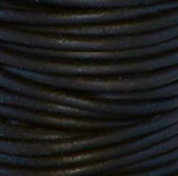 Leather Cord USA Natural Black Round Leather Cord, 3mm (Yard)