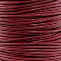 Leather Cord USA Corida Red Round Leather Cord, 1mm (Yard)