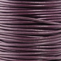 Leather Cord USA Metallic Berry Round Leather Cord, 1mm (Yard)