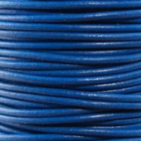 Leather Cord USA Blue Round Leather Cord, 1mm (Yard)