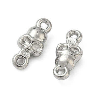304 Stainless Steel Mini Skull Connector 9.5x4.5mm (4 Pieces)