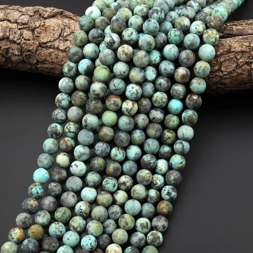 Matte African Turquoise 4mm Round Bead Strand