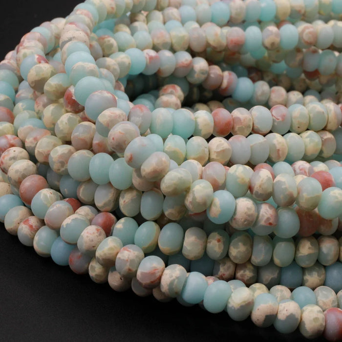 Matte Impression Jasper 6mm Smooth Rondelle Bead Strand