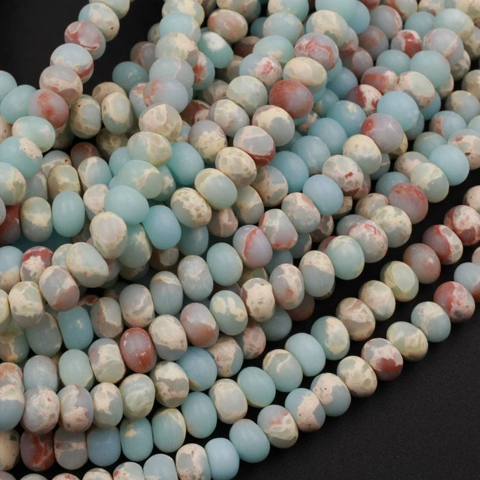 Matte Impression Jasper 6mm Smooth Rondelle Bead Strand
