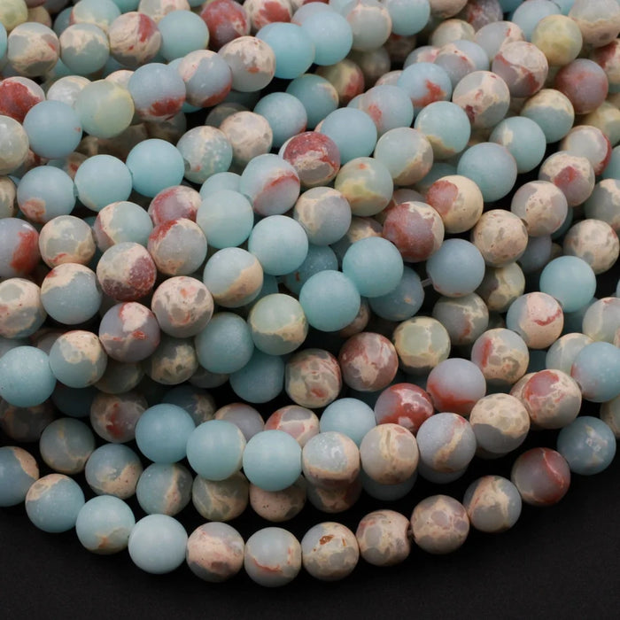 Matte Impression Jasper 4mm Smooth Round Bead Strand