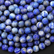 Natural Matte Lapis Lazuli 6mm Smooth Round Bead Strand