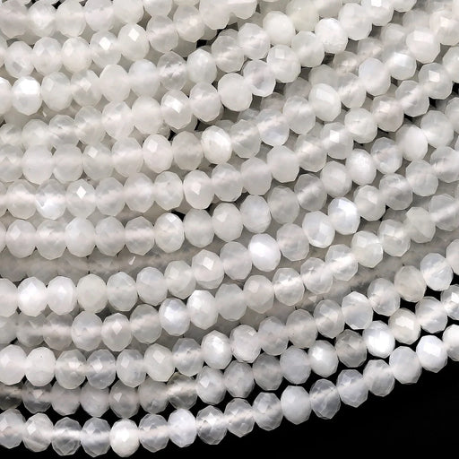 Moonstone 4mm Faceted Rondelle Bead Strand