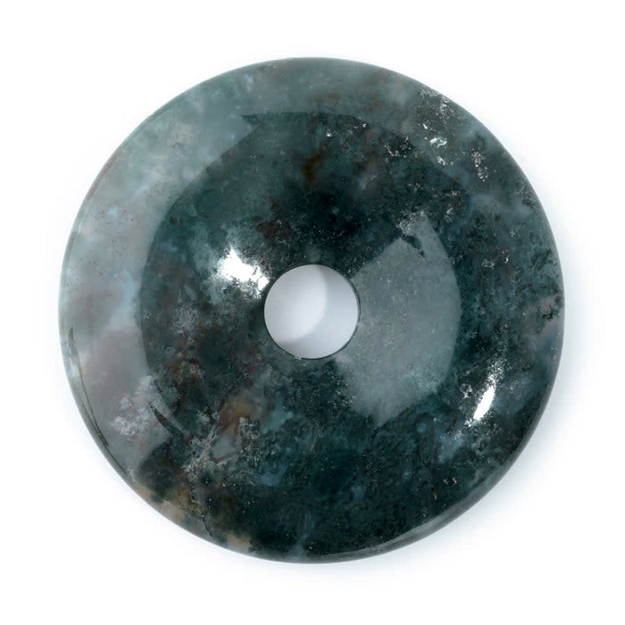 Moss Agate 40mm Donut - Pendant