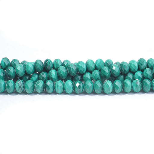 Dakota Stones Gemstone Beads, Green Malachite, Faceted Rondelle 6mm (16 Inch Strand)